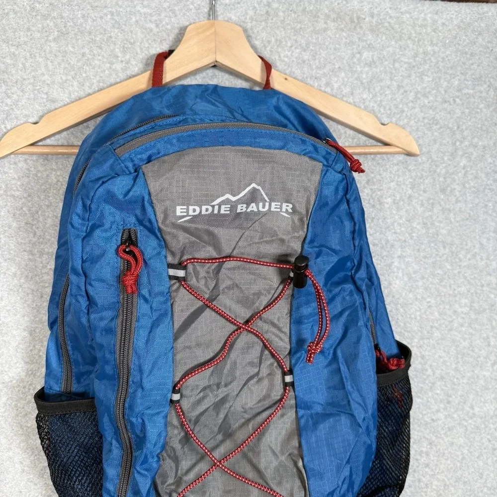 Eddie Bauer Packable Ruck Pack Polyester Utility Sport Backpack Blue Gray 20L